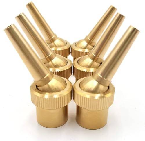 Pqahffowr 6pcs 1/2inch DN15 Brass Fountain Nozzle Adjustable Direction Jet Water SprayHead for Landscaping Use