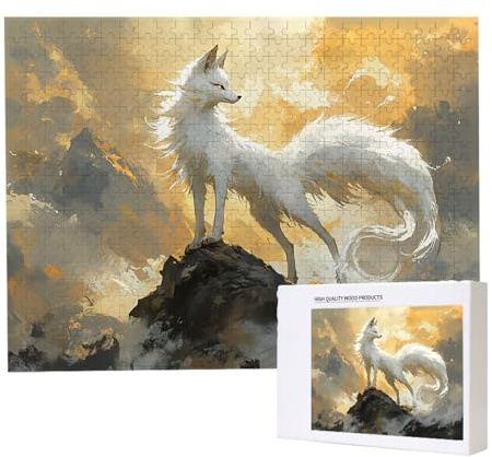 Puzzle 4000 Stück Jigsaw Puzzles für Erwachsene Weißer Fuchs Puzzle Herausfordernde Familie Aktivität Spiele pädagogisch, Stressabbau, Bunte DIY Puzzles Handwerk für Home Decor Geschenke b-29