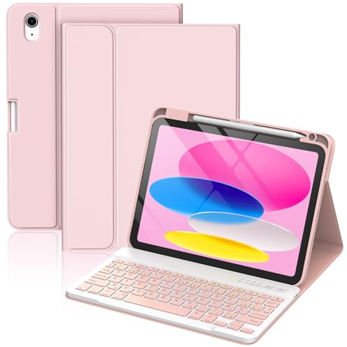 CC Store Coque Clavier pour iPad A16 11/10 Generation (11 2025/10.9 2022) | Clavier iPad 11/10 Étui Magnétique Keyboard avec Porte Crayon, Longue autonomie de la batterie, Français AZERTY Layout