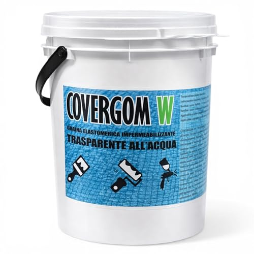 PROCHIMA COVERGOM MONO W ATOSSICA - GUAINA IMPERMEABILIZZANTE TRASPARENTE – Guaina Poliuretanica Liquida Monocomponente All'Acqua Per Terrazzi, Balconi E Pavimenti Esterni