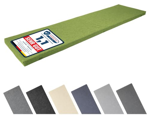 Garronda Bankauflage Outdoor Gartenbank Auflage 150x40 Grün GD-0220 | Dicke: ca. 4 cm, Wasserabweisend, UV-beständig, mit Bändern, als Sitzkissen für Hollywoodschaukel und Gartenmöbel