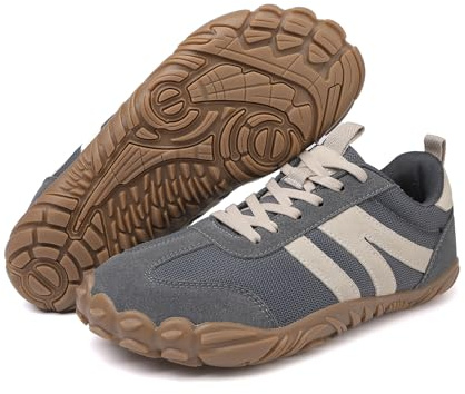 Chaussures Minimalistes Homme Femme Chaussures Pieds Nus Antidérapantes Barefoot Shoes Légère Chaussure de Trail pour Randonnée Running Gym Training Fitness，Gris，42EU
