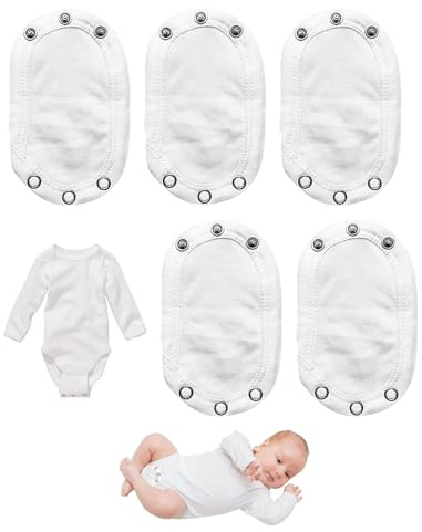 LOZTBUE 5 Pezzi Prolunga Body Neonato Allunga Body Neonato Romper Extender Baby Estensori per Body Neonati Regolabili Cotone Prolunghe per Body per Bambini Universale Pagliaccetto Extender Patch