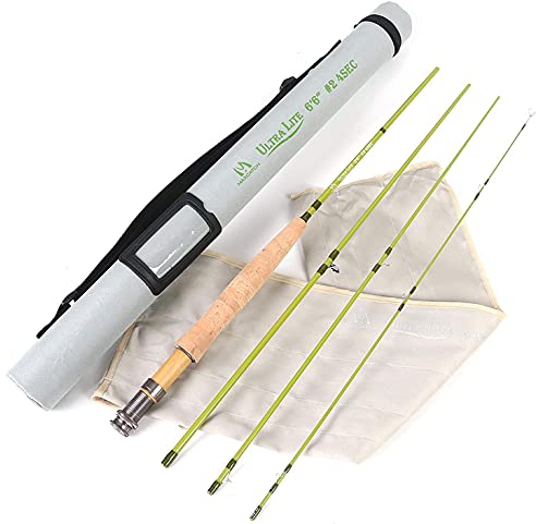 MAXIMUMCATCH Ultra-lite Fliegenrute Bach Panfish/Forelle Fischen in 6’/6’6’’/7’/7’6’’, 1/2/3 wt (Ultra-lite Fliegenrute, 6'0'' 1wt 3 Teile)