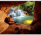 decomonkey - Papier Peint Panoramique Cascade Chute d'eau Foret 350x256 cm - Décoration murale – Tapisserie décorative pour chambre salon - Montagnes pierre paysage forêt nature fond eau cascade