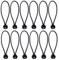 Nuoshen 12 Pcs Black Tarpaulin Bungees Balls for Banner, Tarp, Pavilions, Tents, Bungee Hooks, Holder, Flag Poles