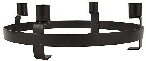 IB Laursen - Adventkerzenhalter - Metall - flach - schwarz - 9 x 27,5 cm