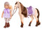 Lori Puppe Marjorie und Pferd Maple – Mini Puppe 15 cm mit Puppenkleidung, blonden langen Haaren, Reitzubehör – Spielzeug für Kinder ab 3 Jahre