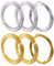 Beadthoven 6 rotoli di filo metallico piatto e rotondo in alluminio, calibro 18 (1 mm) flessibile filo metallico largo 3 mm pieghevole gioielli artistici perline filo dorato e argento per gioielli