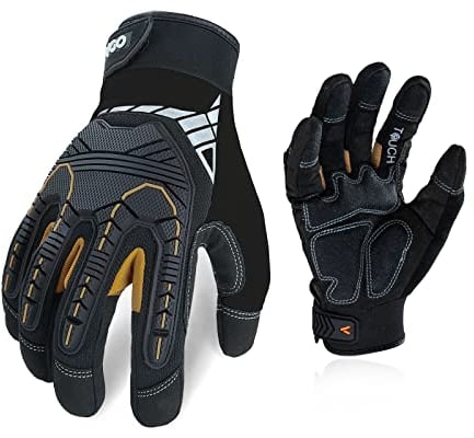 Vgo... 3 Paare hohe Mechnische Arbeitshandschuhe, für große Belastungsarbeit, Vibration-Schutz-Handschuhe, Heavy Duty (SL8849)