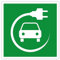 Aufkleber Hinweis „Elektroauto Ladestation“ KfZ E-Auto Tankstelle Folie selbstklebend | 5-40cm Made in Germany, Größen Name: 20x20cm