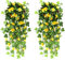 NIBESSER Fiori Finti Pendenti da Esterno Gloria Mattutina Fiori Artificiali Cadenti da Interno Pianta Finta per Decorazioni 2 Pezzi per Matrimonio Giardino Parete Balcone, Giallo