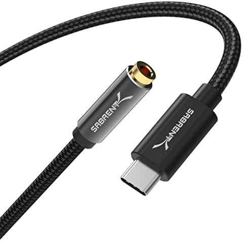 SABRENT USB-C to 3.5mm Jack Audio Adapter, External Sound Card, USB-C Headphone Adaptor, Headset Adaptor for PC, USB DAC with TRRS, for PC, MacBook, Laptop (CB-UC35)