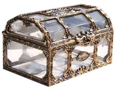 Durchsichtige Vintage-Schatzkiste, Dekorative Truhe Für Zu Hause, Transparente Vintage-Box Mit Deckel, Aufbewahrung Von Piraten-Andenken, Schmuckdisplay, Edelstein-Aufbewahrungsorganisator Für Die Inn