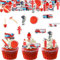 ALEGRE 80 Stück Essbare Feuerwehr Tortendeko,Feuerwehr Kuchen Deko Essbar,Feuerwehrmann Geburtstag Deko Torten,Feuerwehr Cupcake Toppers,Esspapier Tortendeko,Feuerwehrauto Muffin Deko Essbar