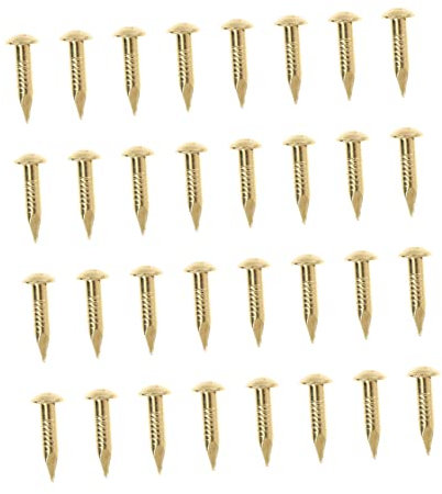 SOLUSTRE 285 Pièces Clou En Cuivre Pur Fixations De Meubles Clou De Matériel Quincaillerie De Charnière De Meuble Clous De Toiture Assemblés Aucun Support De Tringle à Rideau Percé Golden