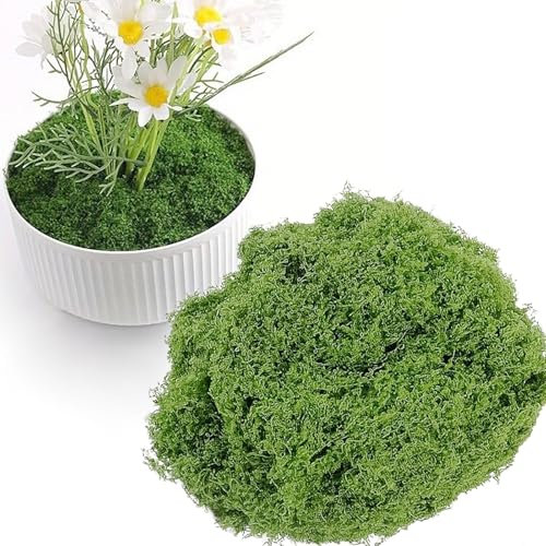 WANYIG Muschio Stabilizzato, Muschio Finto per Decorazioni e Presepio, Erba Finta per Decorazioni Muschio Sintetico Muschio Artificiale per Modellismo Natalizio (Verde chiaro, 200g)