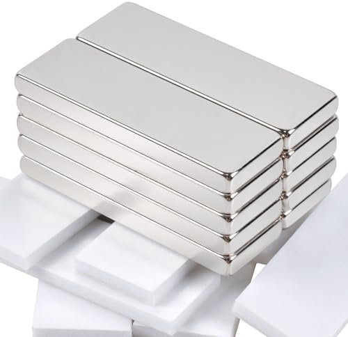 Aenienoe Neodym Magnete Extra Stark Rechteckige 30x10x3mm Magnete Groß Selbstklebend Magnet Klebemagnete für Magnettafel Küchenschrank Craft 10Stück