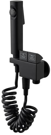 SFQEVHRZ Spruzzatore per Bidet, for WC a Parete Portatile for WC con Tubo a Molla da 2 m WC ad Alta Pressione for Neonati/Donne(Schwarz)