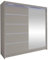 Mirjan24 Schiebetürenschrank Talin III, Aluminiumgleitschienen, Kleiderschrank mit Kleiderstange, Einlegeboden für Schlafzimmer, Diele (Cashmere + Spiegel, mit RGB LED Beleuchtung)