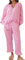 Chenxiyin Damen-Pyjama-Set mit Vichy-Muster, 2-teilig, langärmelig, Babydoll-Shirt und Hose, passendes Lounge-Set, Herbst-Outfits, rose, XL