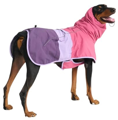 Spark Paws Dog Raincoat, Waterproof Coat Rain Jacket for Small Medium Large Dogs, Reflective Breathable Full-Body Coverage - Pink Lilac Purple - 3XL