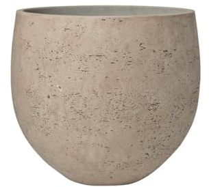 Oasis of Life Pflanzgefäß Orb Grey Washed – D32xH28cm – Moderner Blumentopf in Steinoptik – Stilvoller Pflanzkübel für Innen & Außen – Dekorativer Topf für Zimmerpflanzen, Palmen & Gräser