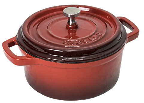 Cecotec Cocotte Redonda Cazuela de Hierro Fundido con pomo de Acero Inoxidable. 20 cm, para 3-4 Personas.Varios Colores (Escarlata)