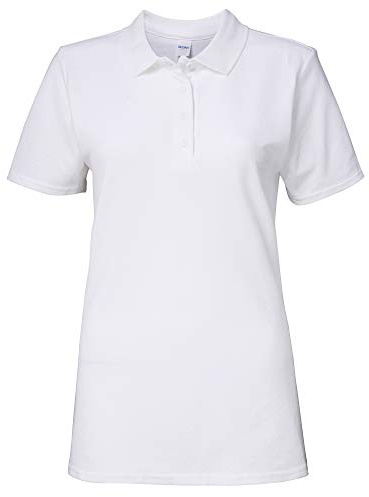 Gildan Softstyle Womens/Ladies Short Sleeve Double Pique Polo Shirt (M) (White)