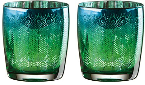Artland Pfau Glas, mehrfarbig, 8,5 x 8,5 x 9,5 cm