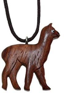Unbekannt Kette mit Holz - Alpaka braun