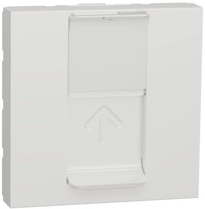 Schneider Electric NU946118 New Unica, Carátula Toma con Conectores RJ45 Keystone, 2 Módulos, Instalación Fácil, Sin Halógenos - Polar