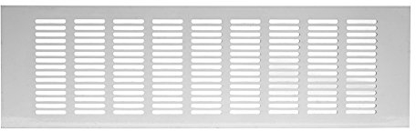 20 x 4 inch / 500x100mm White Kitchen Worktop/Plinth Heat Vent Grill Aluminium ra1050