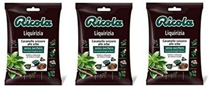 3x Ricola Liquirizia bonbon Lakritze mit Anis erfrischend ohne zucker 70g
