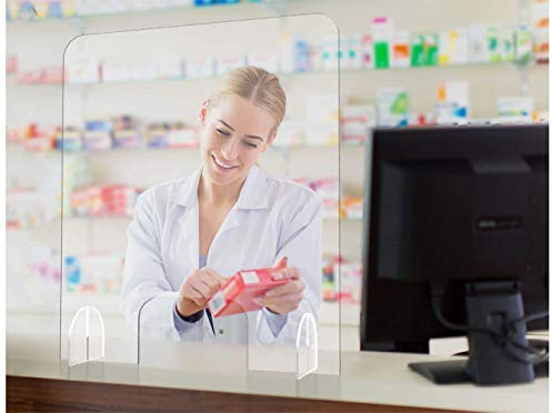 Mampara de Metacrilato de 4mm | 66x75cm | Pantalla de protección para Bancos, Supermercados, Notarias, Estancos, Farmacias, Clínicas y Dentistas