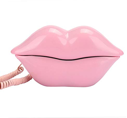 VBESTLIFE Forma delle Labbra Telefono Desktop Telefono Fisso Rosa novità alla Moda Telefono Interessante Bocca Sexy Labbro con Filo Telefono Fisso Telefono Fisso Telefono