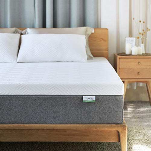 Novilla Matelas 180x200 Fibres de Bambou Mousse à Mémoire de Forme en Gel Fermeté Moyenne Isolation du Mouvement Ultra Respirant Épaisseur 18 cm