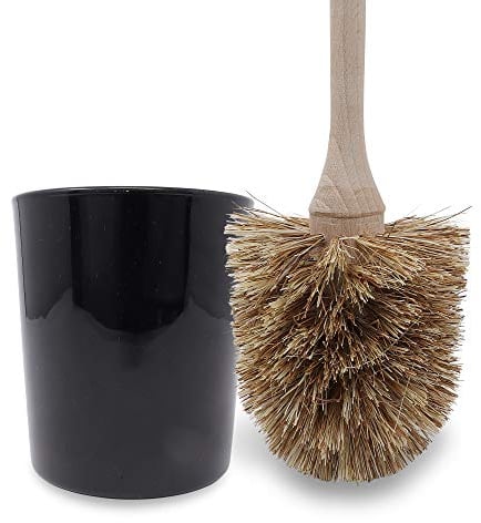 WALDKRAFT Klobürste Blackforest | WC-Bürste aus Buchenholz und Naturfasern | Kokos- oder Fibreborsten | Holzgriff (1, Set Kokos schwarz)