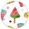 Coloray Glass Chopping Board Worktop Saver ⌀ 15.8 inch/fi 40cm Tempered Safety Glass Cutting Board Splashback for Kitchen Protection - Watermelon Ice Creams Softwork Lemons