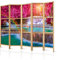 murando - Paravent Innen Raumteiler Holz Landschaft Wasserfall 225x172 cm 5-teilig Japanische Trennwand Raumtrenner Room Divider Mobiler Sichtschutz Spanische Wand Abtrennung Wald c-B-10007-z-a