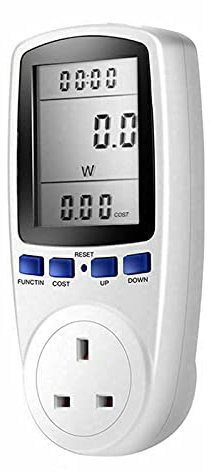 Nicoone Power Meter UK Plug Power Monitor Plug Consumption Meter Watt Kwh Analyzer Electricity Usage Cost Meter Monitor Plug