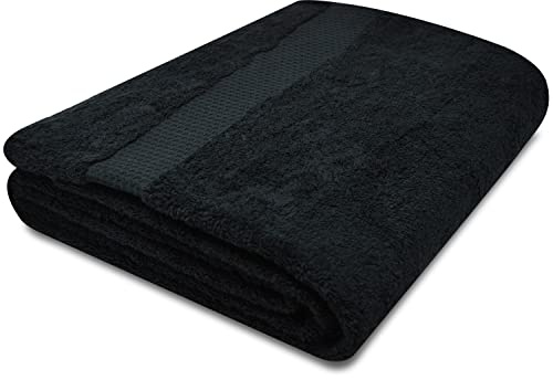 Towelogy® Quick Dry Large Bath Towels Set Egyptian Cotton Ring Spun Premium Hotel Quality Super Absorbent Bathroom Towel 70x125cm (Black Noir, 1)