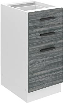 BELINI | Unterschrank Küche | Küchenunterschrank 40 cm Breite | Küchenschränke ohne Arbeitsplatte | Küchenschrank mit Schubladen | Glamour Wood
