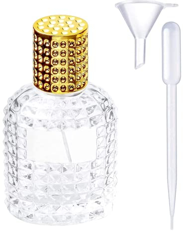 Ysimple 50ML Parfümflakon Zerstäuber, Reise Ananas-Parfümflasche zum Befüllen, Zerstäuber Kristall Leer Parfümflakon für Frauen oder Mädchen (Gold)
