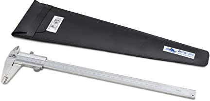 WIKISTORE CALIBRO PROFESSIONALE MONOBLOCCO 300 mm, Calibro ventesimale da 30 cm con becchi da 60 mm, Calibro acciaio bloccaggio a vite, Lettura 0,05 MM / 1/128, Attrezzo da lavoro preciso