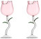 HanOBC Set di 2 bicchieri da vino da 150 ml, con fiori di rosa, bicchieri da vino rossi in cristallo, calice di vino e cocktail per feste, matrimoni, festival