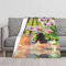 YINGD Flanell-Decken für Bett, Massage-Spa-Thema mit Kerzen, Orchideen und Steinen im Garten, japanisches Orientalisch, Überwürfe und Schlanke, 200 cm x 150 cm