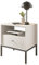 Stella Trading Nachttisch mit Metallgestell, Weiß - Moderner Nachtschrank mit Schublade und offenem Ablagefach - 54 x 57 x 39 cm (B/H/T)