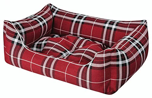 Dandy Dog Hundebett Highlands Red - abziehbar Bezug und Füllung waschbar kuschelig gelenkschonend hochwertige Qualität Made in Germany - Größe L