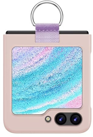 Topme Cover per Samsung Galaxy Z Flip5 / Samsung Galaxy Flip 5 2023 (6.7) Custodia Case, Custodia Rigida per PC con Anello - Rosa Rosa.